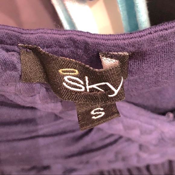 SKY Blue Tie Dye Halter Maxi Dress Sz S - Picture 6 of 7